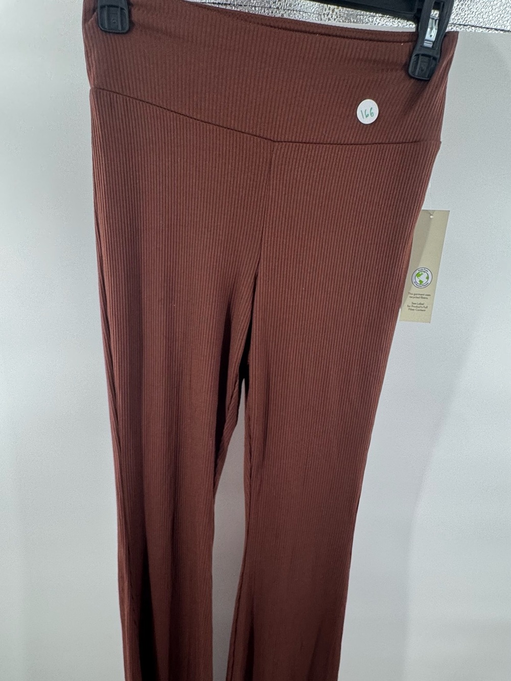 No Boundaries Ribbed Wide-Leg Leggings in Brown